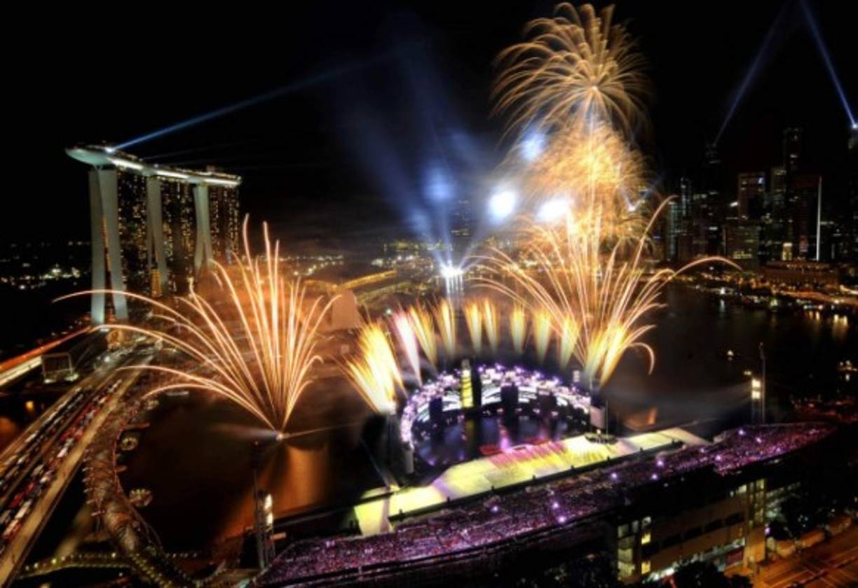 Imagen del Estadio Marina Bay durante la inauguración de los Juegos Olímpicos de la Juventud 2010.