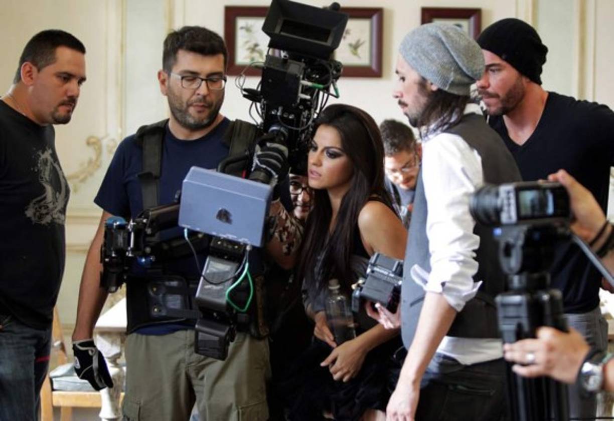 Aquí los vemos cuando grababan el videoclip de Maite.