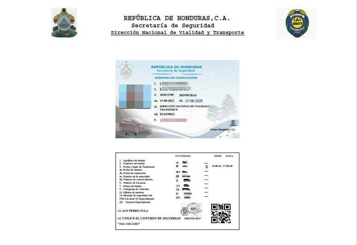 Luego de hacer el trámite en las instalaciones de la DNVT, a los correos electrónico envían la licencia digital como la de esta imagen.