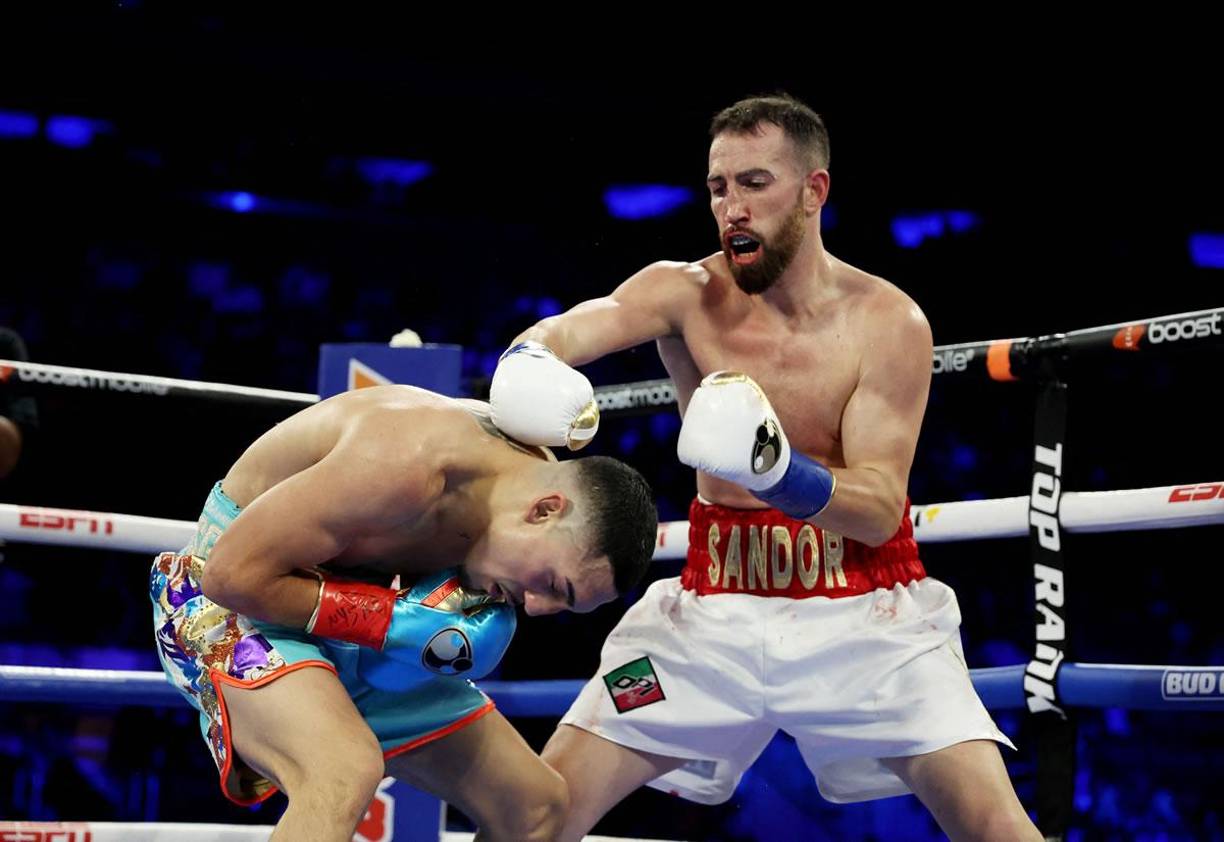 Imágenes de la pelea entre Teófimo López y Sandor Martín en el Madison Square Garden de Nueva York.