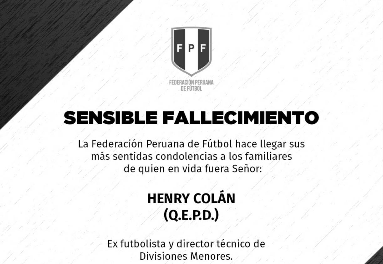 “Nuestras sentidas condolencias a sus seres queridos y amigos. ¡Descansa en paz!”, publicó la FPF en la red social X.