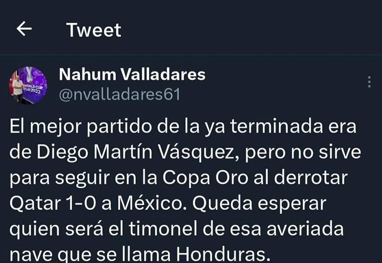 La prensa hondureña e internacional dio su punto de vista sobre la eliminación de Honduras y las palabras de Diego Vázquez. Este fue el comentario del periodista hondureño Nahum Valladares.