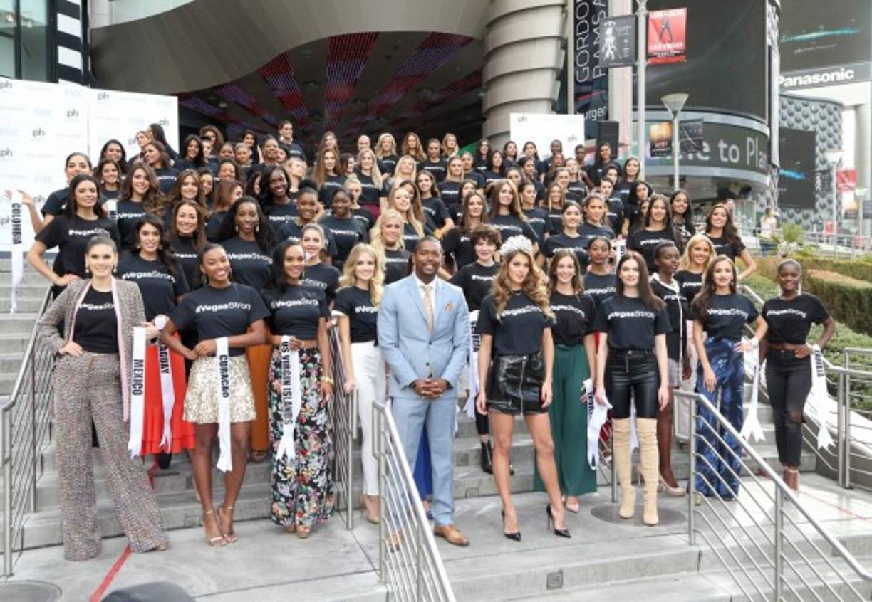 El gerente del Planet Hollywood Resort & Casino, Nathan Armogan, dio la bienvenidas a las concursantes del Miss Universo en Las Vegas.