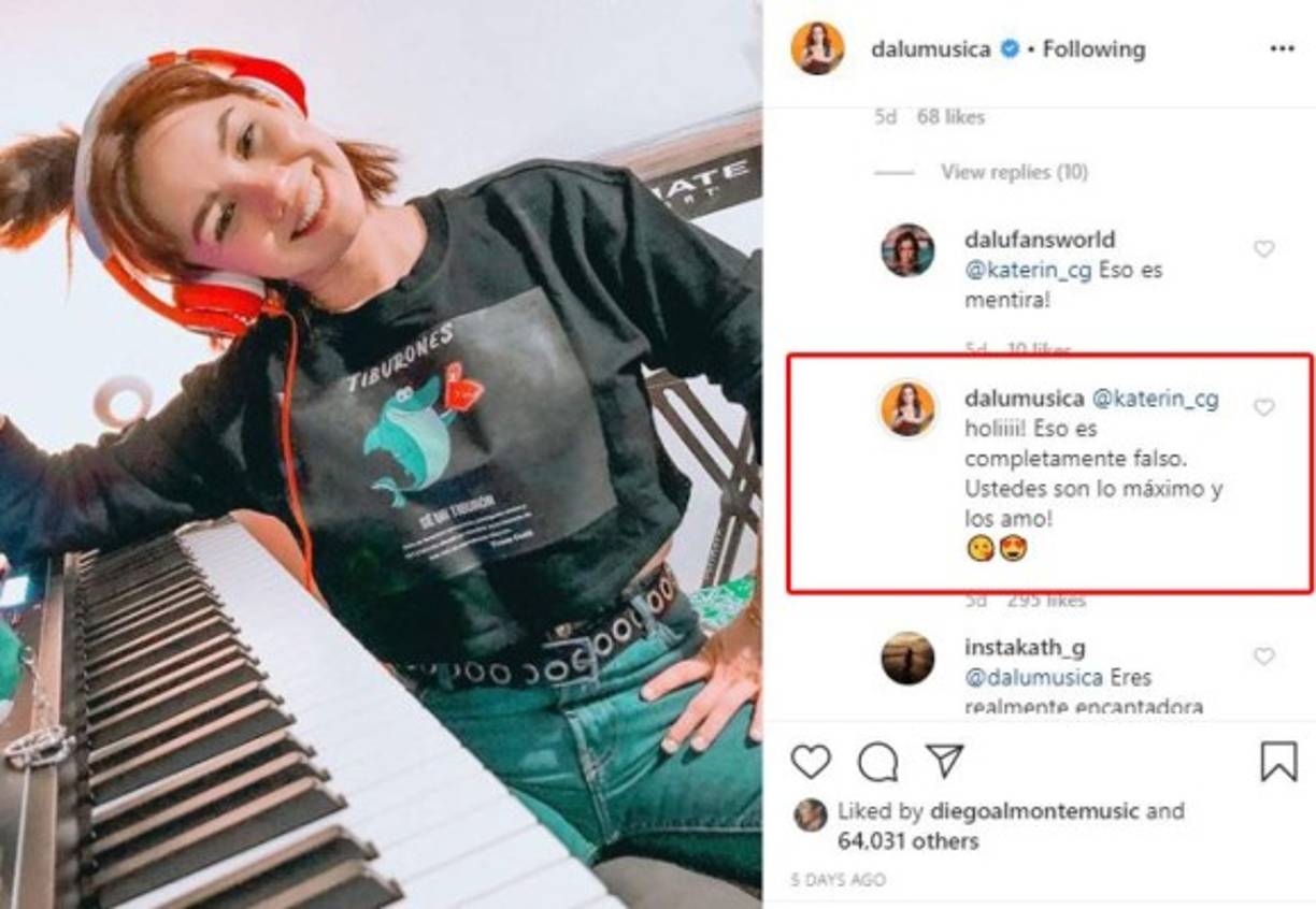 'Eso es completamente falso. Ustedes son lo máximo y los amo', se limitó a responder la mexicana, negando la versión de la productora.