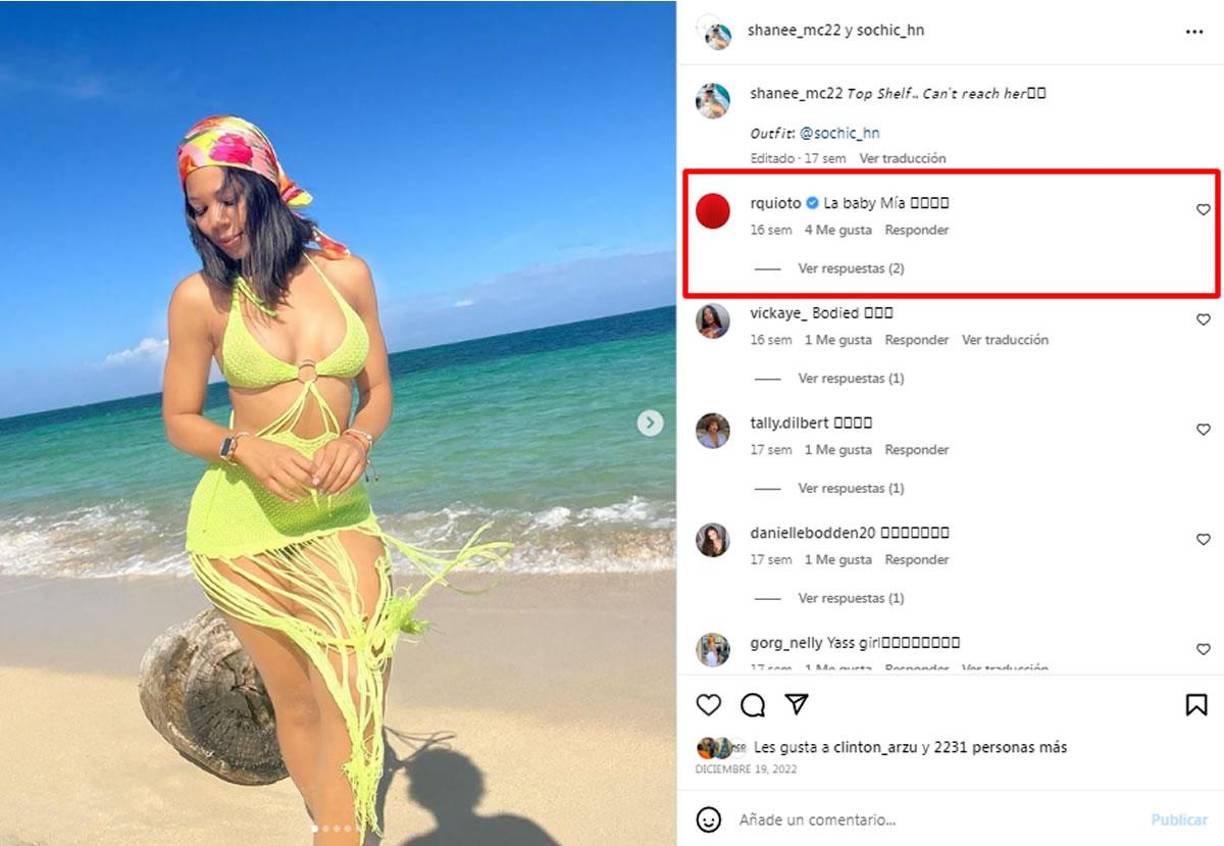 El futbolista le dedica mensajes a Mclaughlin en sus fotos de Instagram como “la baby mía”.