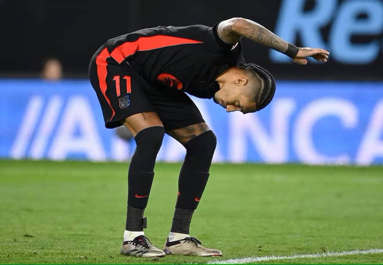 La bronca de Raphinha tras el gol del empate del Celta de Vigo.