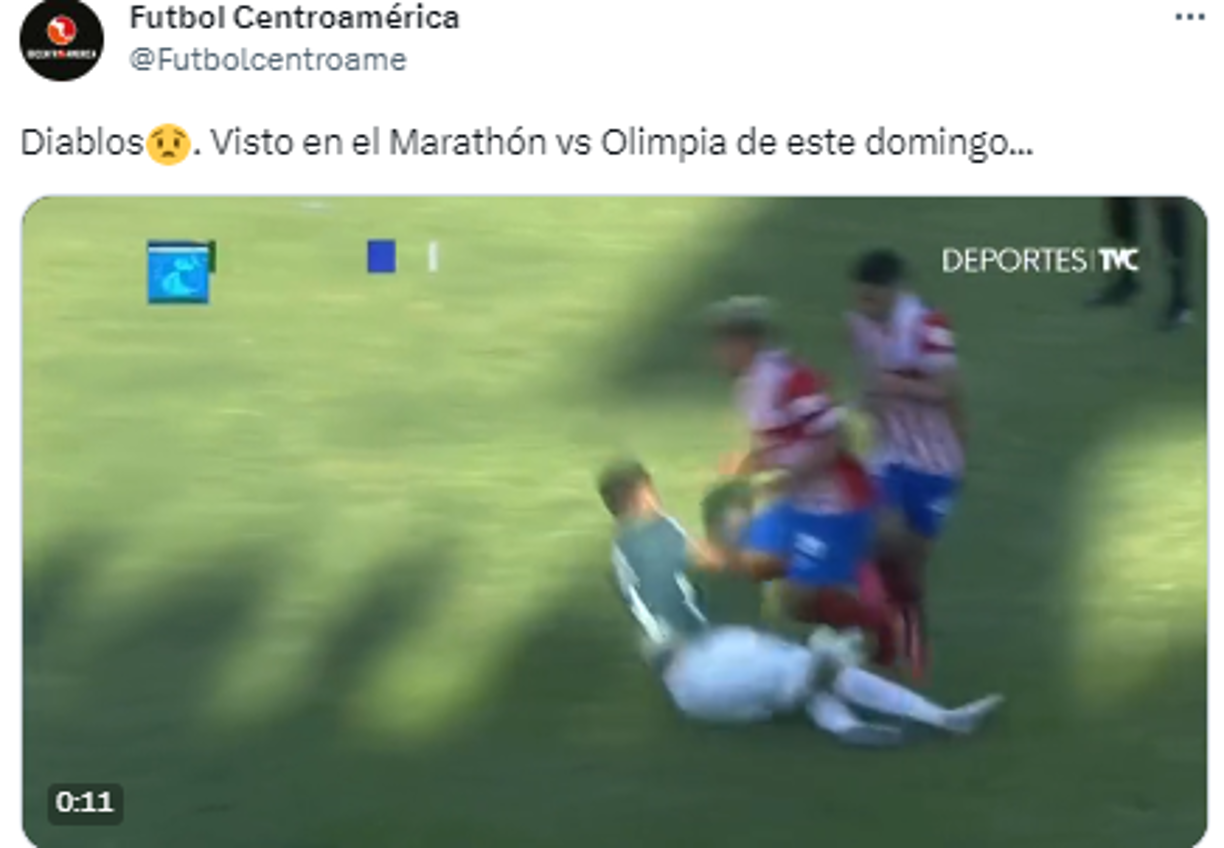 Marathón-Olimpia: Indignación tras la horrible falta de André Orellana