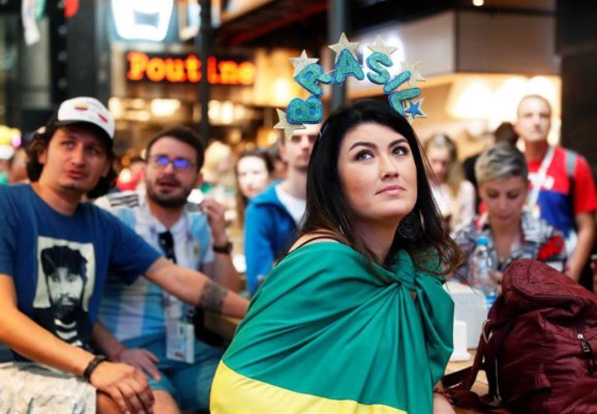 Brasileña apoyando a la selección. Foto AFP