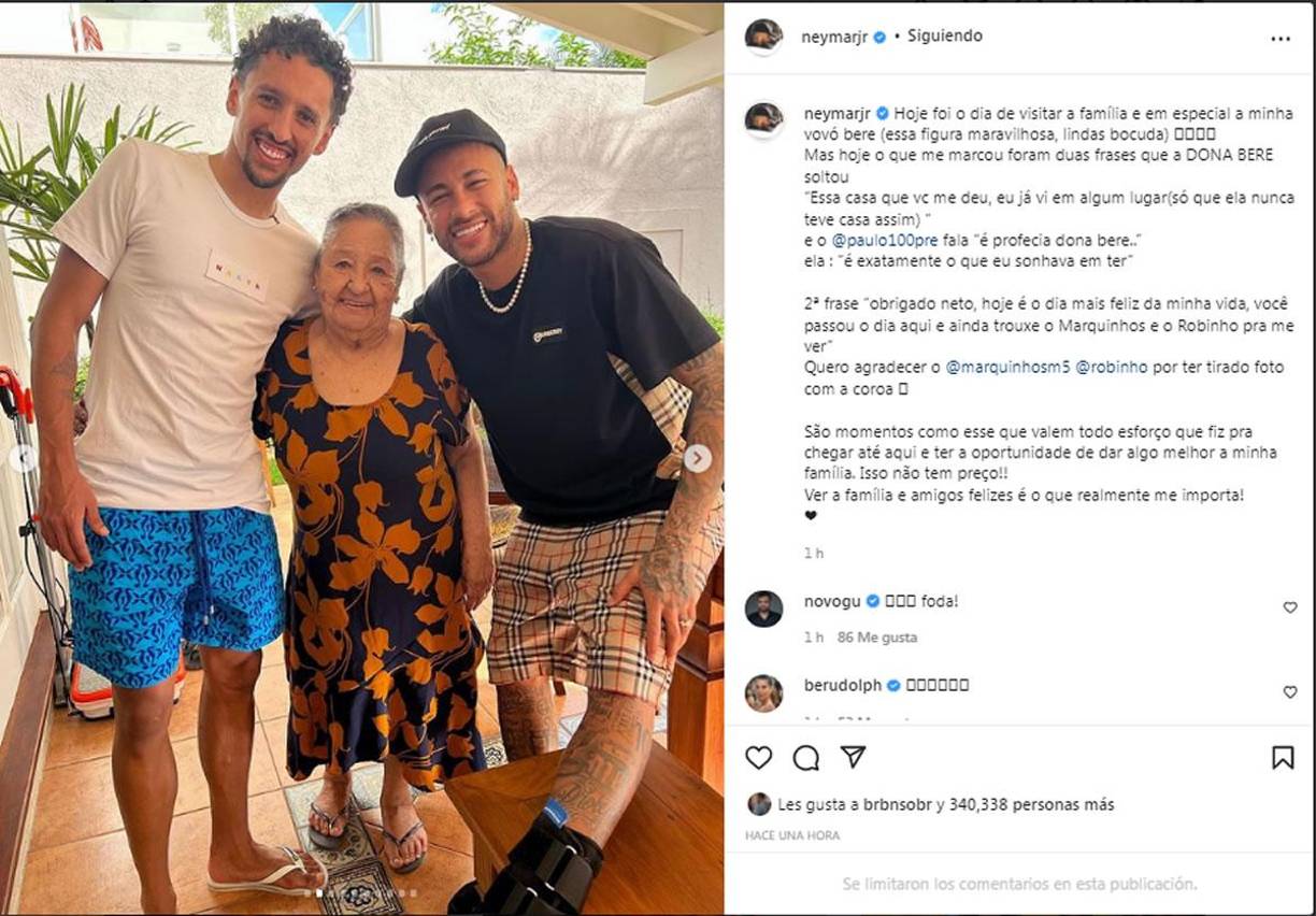 Neymar visitó a una persona muy especial para él y le llevó de sorpresa a su compañero en el PSG y la selección brasileña, Marquinhos.