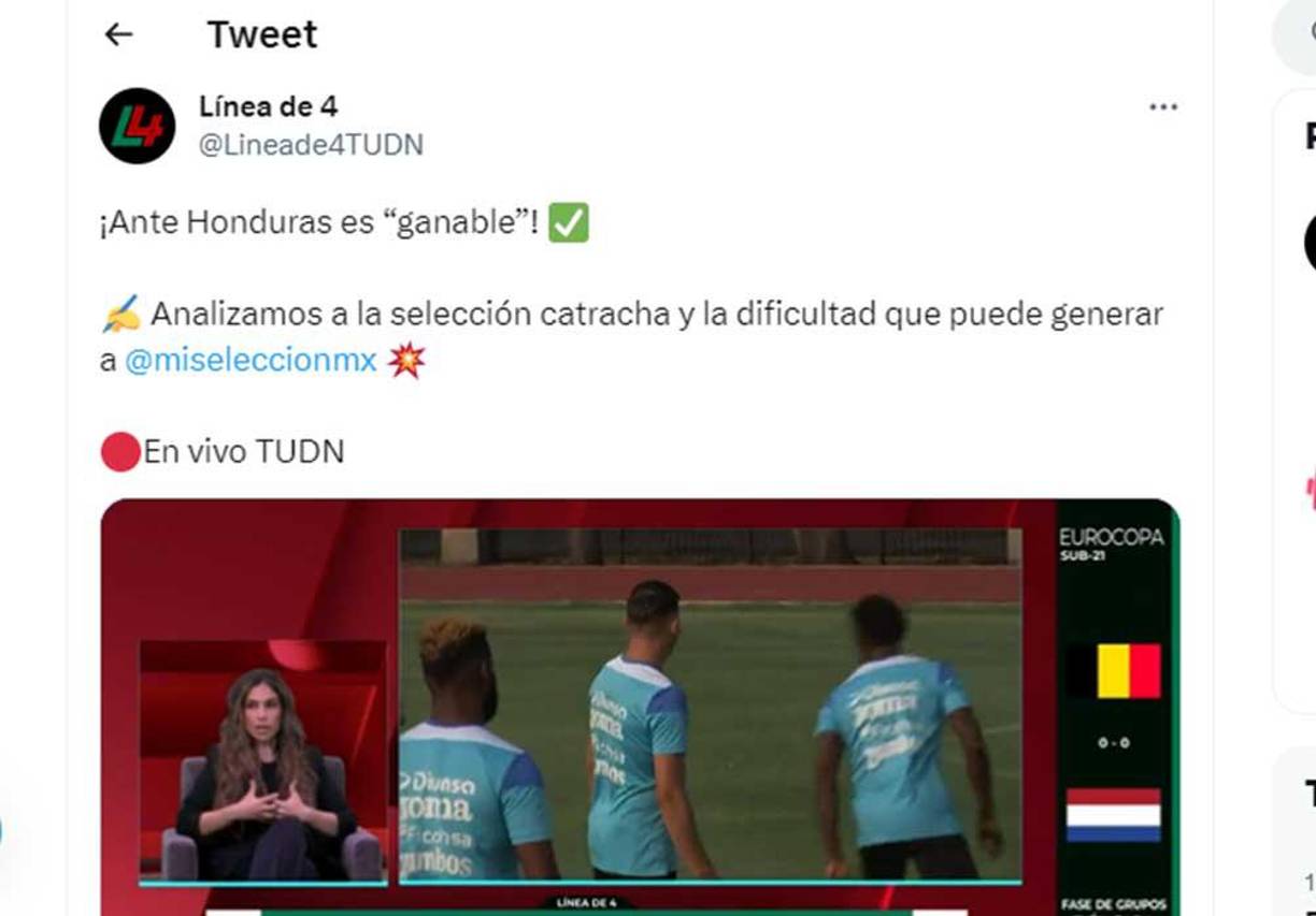 Las palabras de Ana Caty Hernández fueron en el programa Línea de Cuatro de la compañía TUDN. 