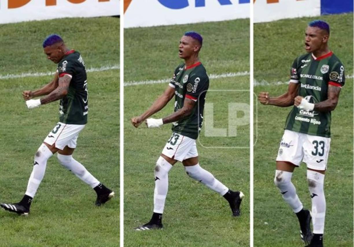 Con su nuevo look, Kervin Arriaga volvió a las canchas y marco un golazo en el triunfo del Marathón ante UPN. Así lo grito el mediocampista.