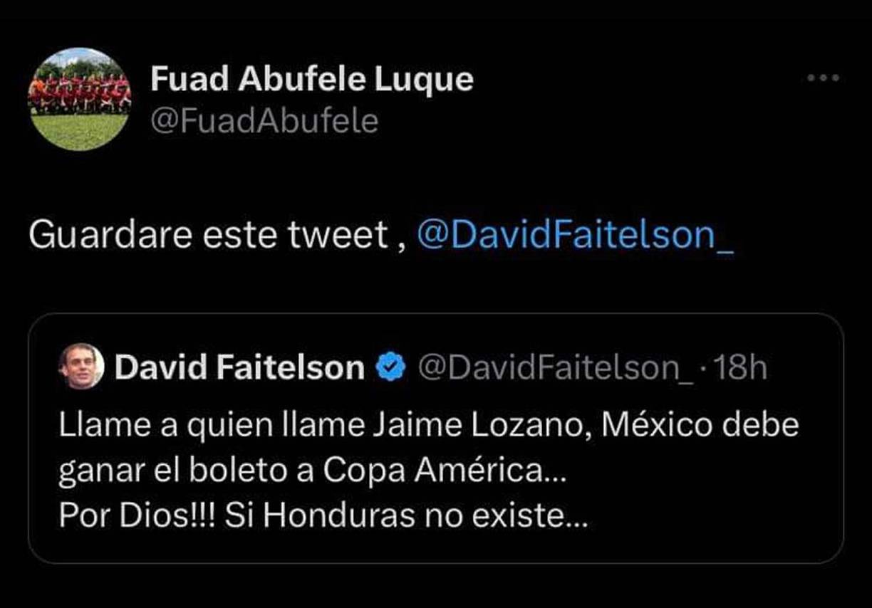 Otro que le contestó al periodista mexicano fue Fuad Abufele, directivo del Real España.