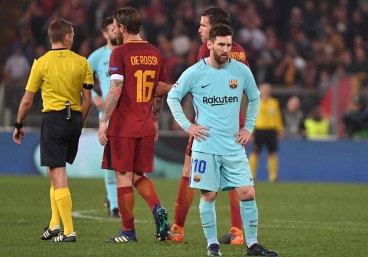 Lionel Messi estuvo desaparecido en el duelo ante los romanos y salió enojado tras el pitazo final.
