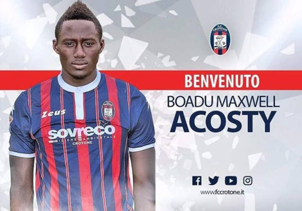 El Crotone de la Serie A ha fichado al atacante ghanés Maxwell Acosty, del Latina, por 600.000 euros. Firma hasta junio de 2020.