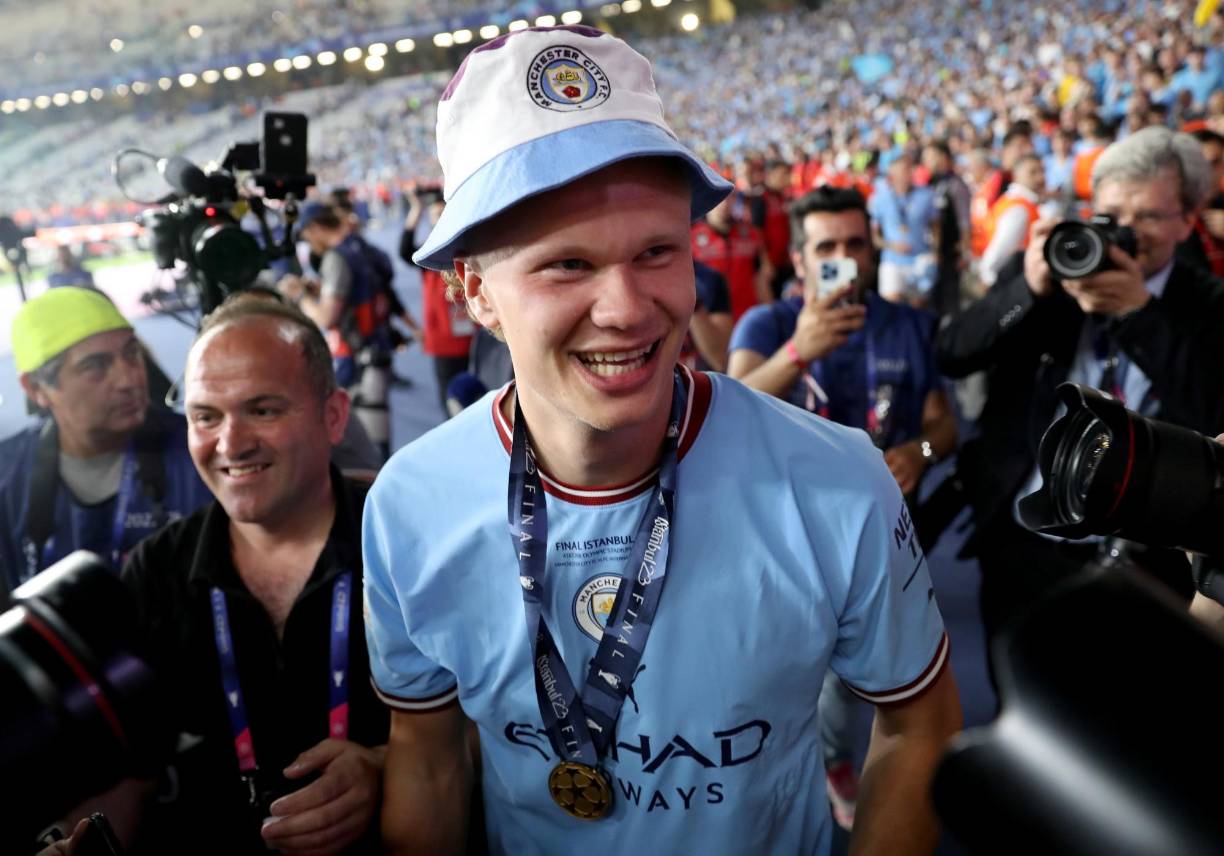 Haaland fue de los que más disfrutó la conquista del Manchester City.