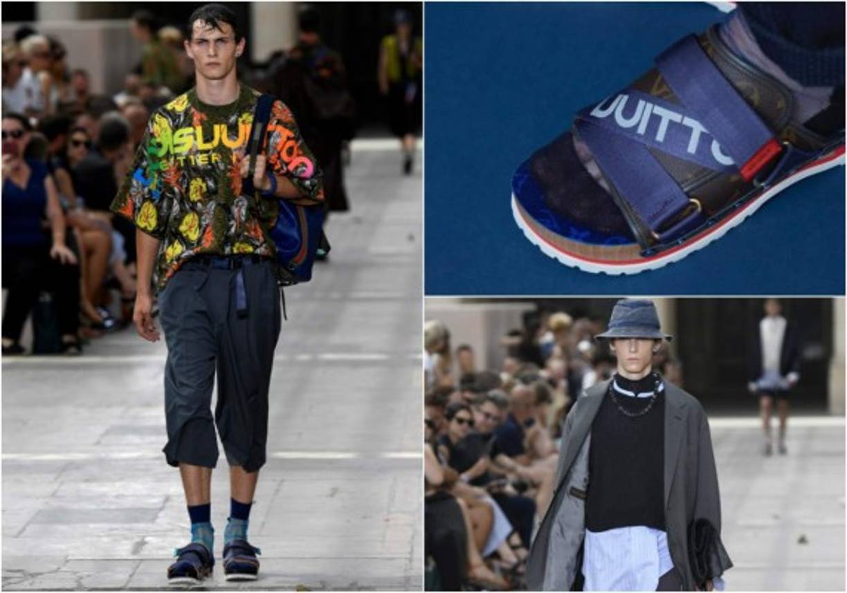 Louis Vuitton imaginó incluso calcetines parcialmente transparentes en el empeine, por debajo de chanclas con tiras, que se combinan con pantalones de neopreno, cortos, largos y por encima, una elegante camisa de rayas. <br/><br/>La colección 'Archipiélago' diseñada por el director artístico Kim Jones evocó la vida éxotica en Nueva Zelanda, Hawái y la isla de Pascua, y los deportes al aire libre como el windsurfing y la escalada.<br/><br/>En ese ambiente veraniego no podían faltar las camisas estampadas de flores de colores vivos que se llevan por debajo de otra prenda de organza transparente. Aunque vaya a la playa, el hombre de Louis Vuitton no olvida su clásica bolsa de piel, ya sea incluso en forma de riñonera cruzada en el pecho.