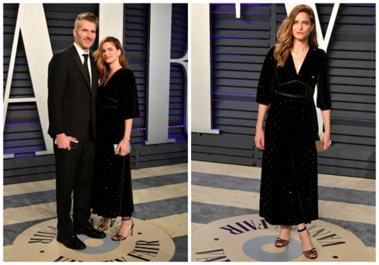 Amanda Peet también llegó de la mano de su esposo, David Benioff, a la exclusiva fiesta de los famosos en Beverly Hills.