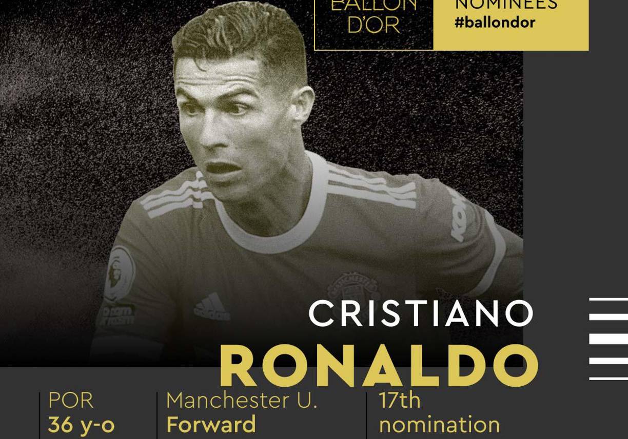 Cristiano Ronaldo: El delantero que ahora milita en el Manchester United busca un sexto Balón de Oro.