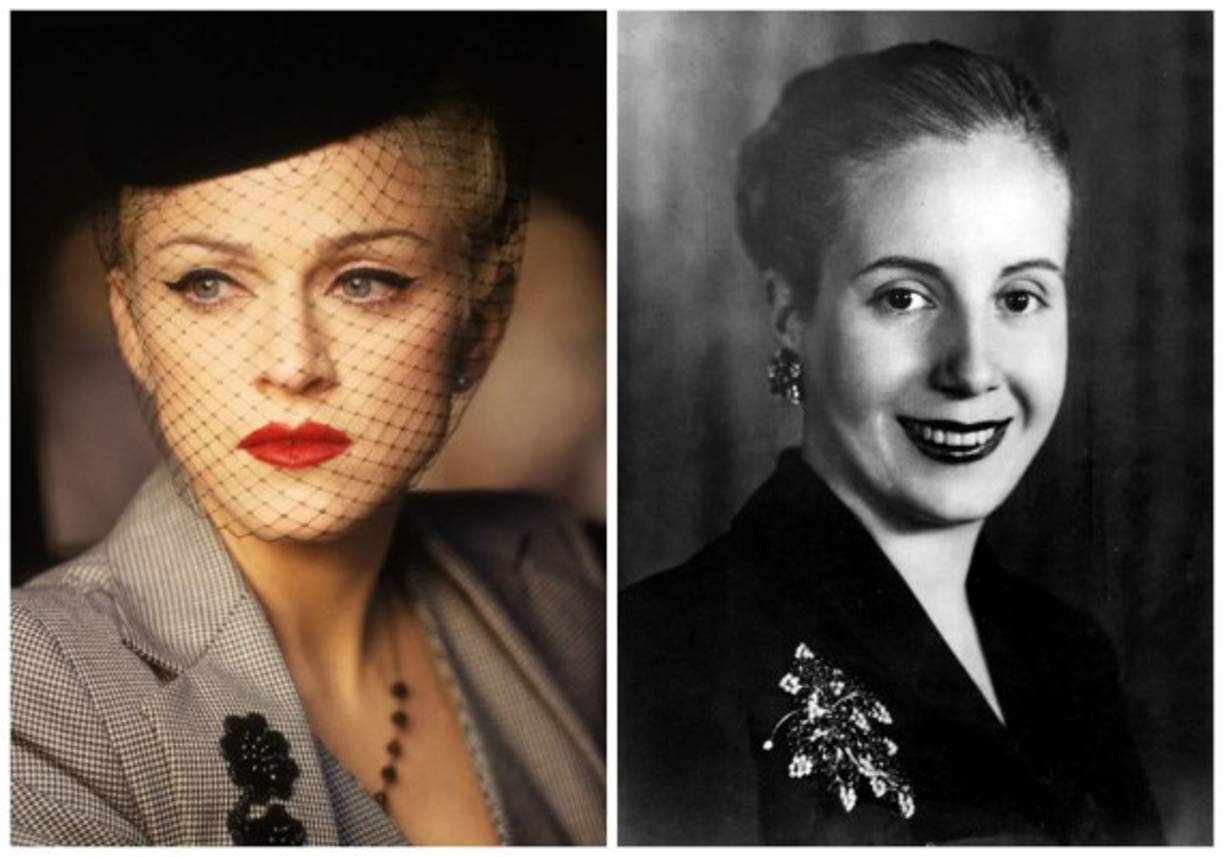 Madonna es la mayor fan de Eva Perón, no solo la interpretó en el cine con relativa buena suerte (comparada con sus otras apariciones en el cine, esta fue un éxito), sino que se obsesionó tanto con el personaje que durante un tiempo vestía como ella. Colecciona joyas de Eva Perón y ha gastado sendas cantidades de dinero en subastas para conseguirlas.<br/>