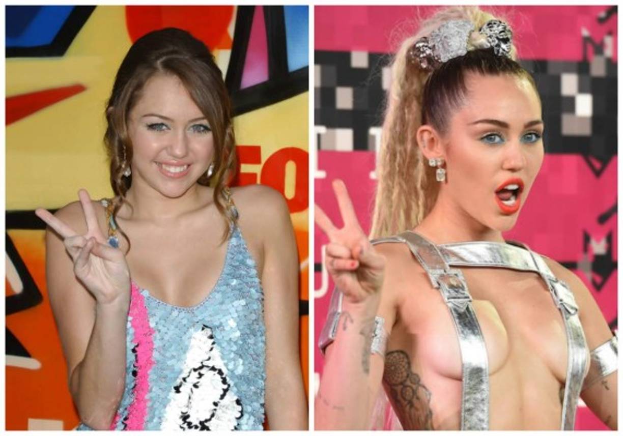 La adolescencia afectó a la ex estrella de Disney Miley Cyrus, pasó de ser una ternurita a... bueno la foto resume todo.