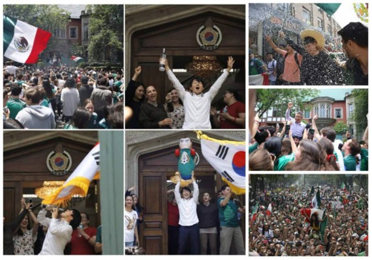 El ministro de la embajada de Corea del Sur en México, Byoung Jin Han, salió a festejar con los mexicanos.