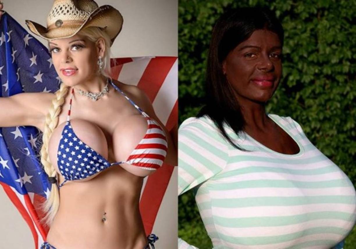 La increíble transformación de esta delgada rubia alemana en una mujer negra con el busto más grande de Europa.