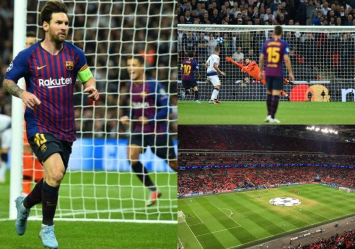 El FC Barcelona resurgió luego de 3 partidos de no ganar en la Liga de España y derrotó al Tottenham con marcador de 2-4 con un Messi intratable por la Champions League. Mira las fotos más curiosas del juego; un hondureño estuvo en el histórico estadio de Wembley.