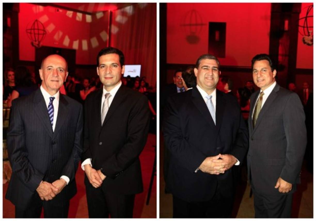 Nicolás Chahín y Elías Handal junto a Daniel Facussé y Mario Canahuati.