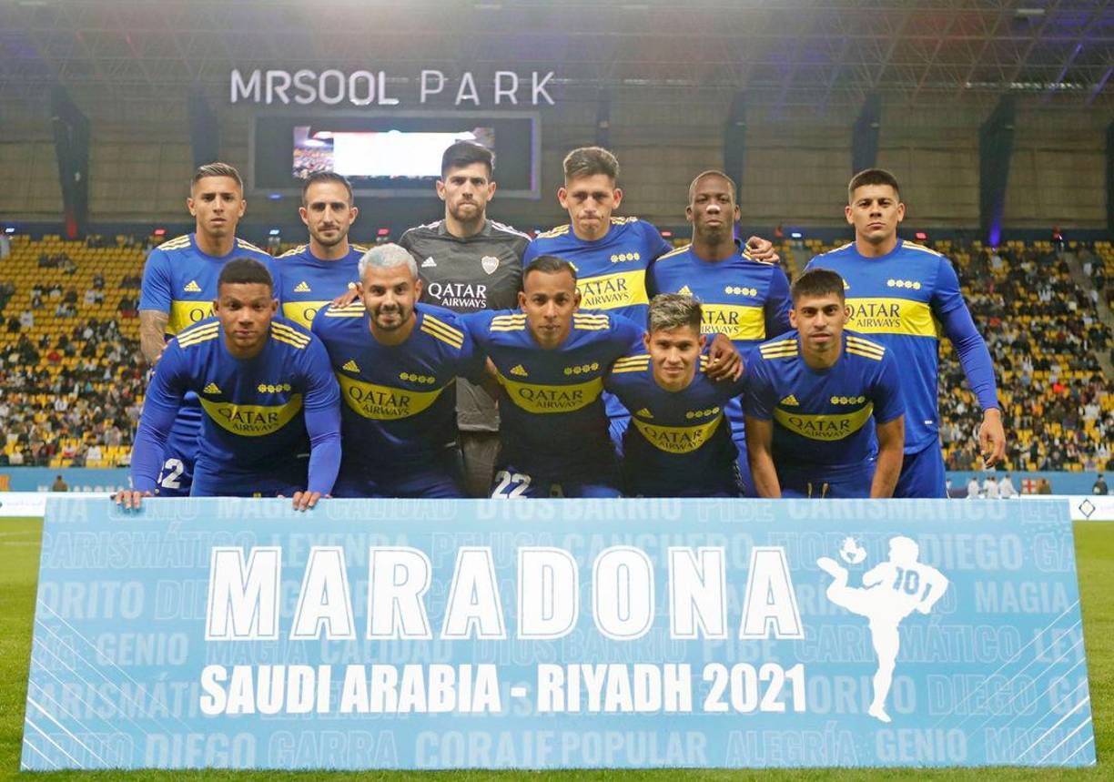 El 11 titular de Boca Juniors antes de enfrentar al Barcelona.