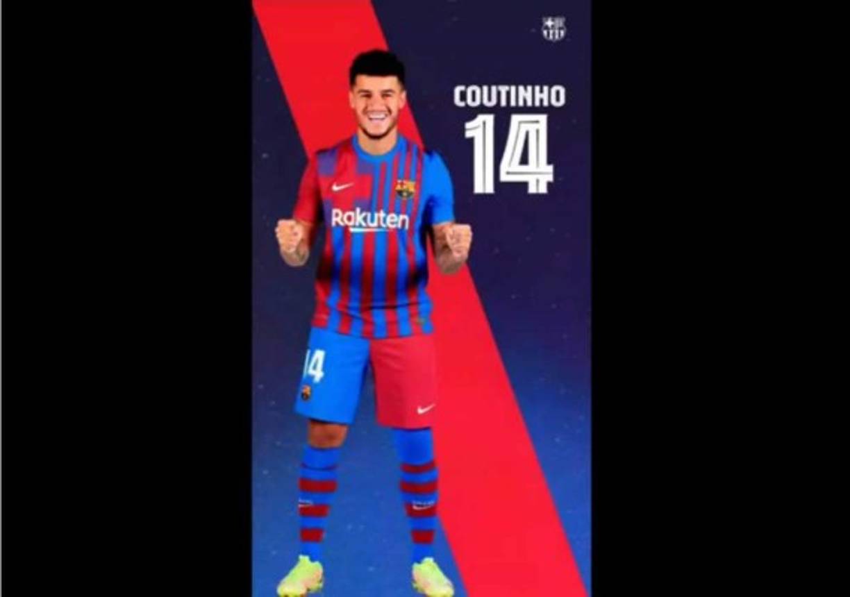 Philippe Coutinho - El centrocampista brasileño se queda con el dorsal 14.