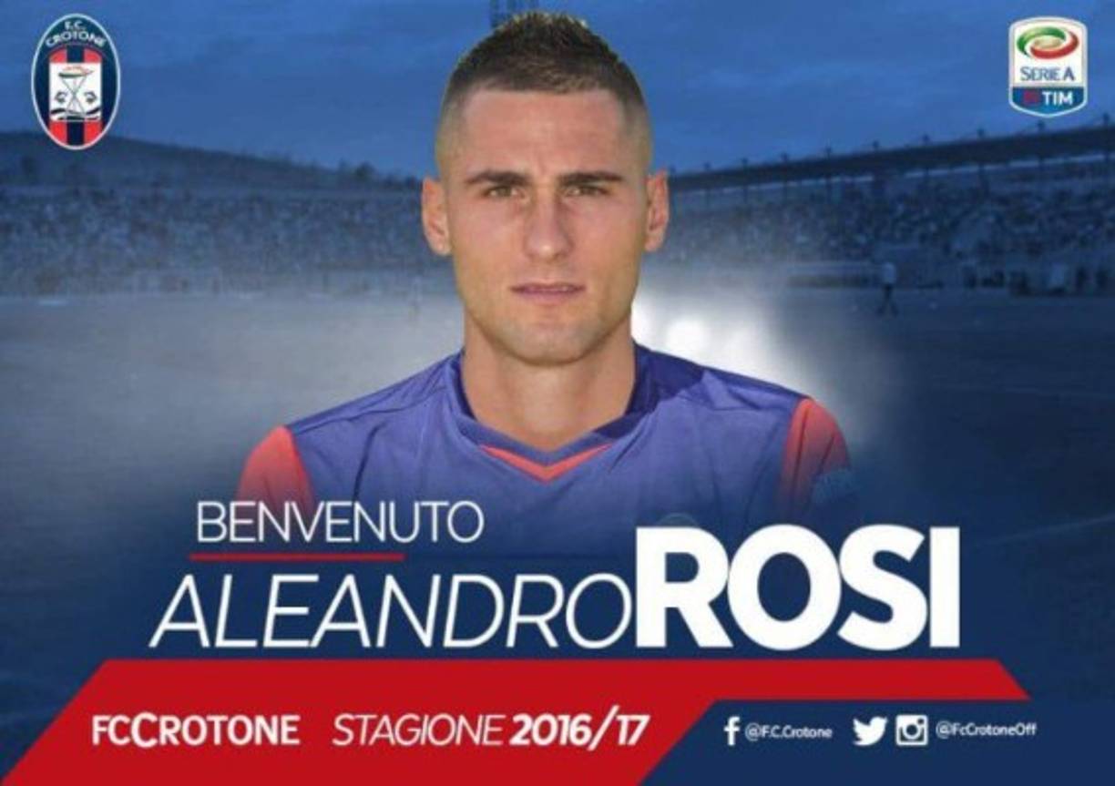 El polivalente Aleandro Rosi (29 años) llega cedido, por una temporada, al Crotone de la Serie A. El lateral derecho, que también puede jugar de central o de medio defensivo, llega procedente del Genoa