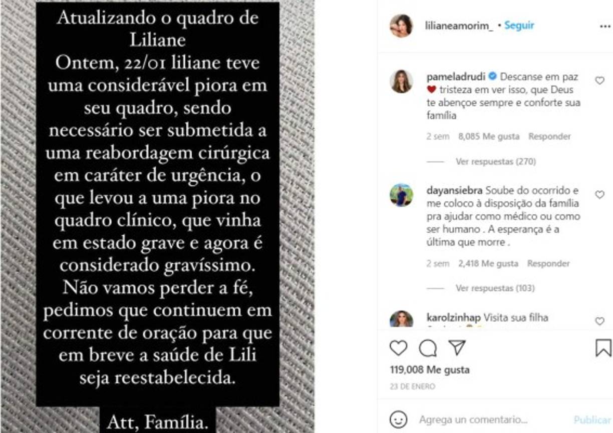 Días antes de su trágica muerte, sus familiares pidieron oraciones por la recuperación de la joven en sus redes sociales.