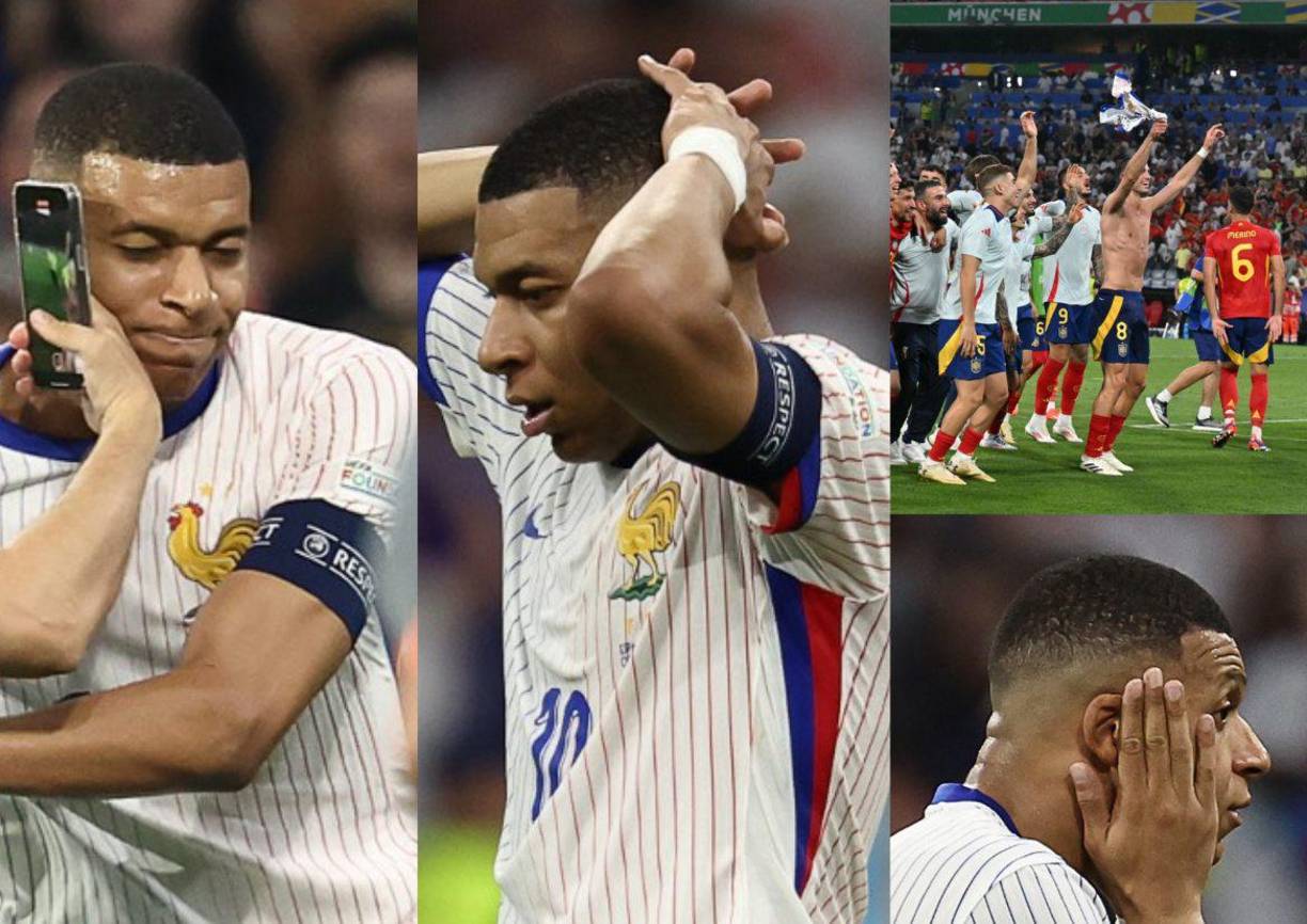 Las imágenes que dejó la semifinal España vs Francia por la Eurocopa 2024. Kylian Mbappé se despide de la peor manera.