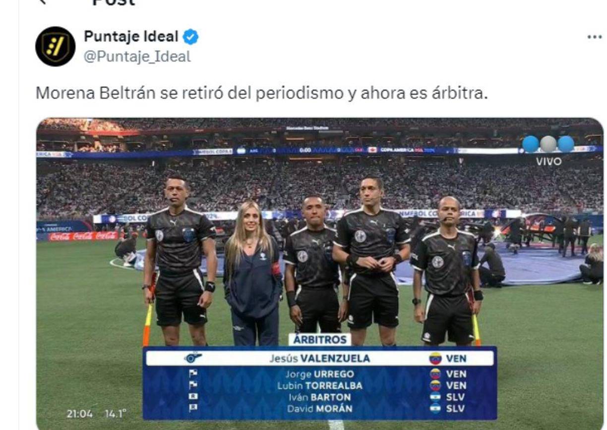 ”Ahora es árbitra”, dijeron algunas cuentas de manera jovial. 