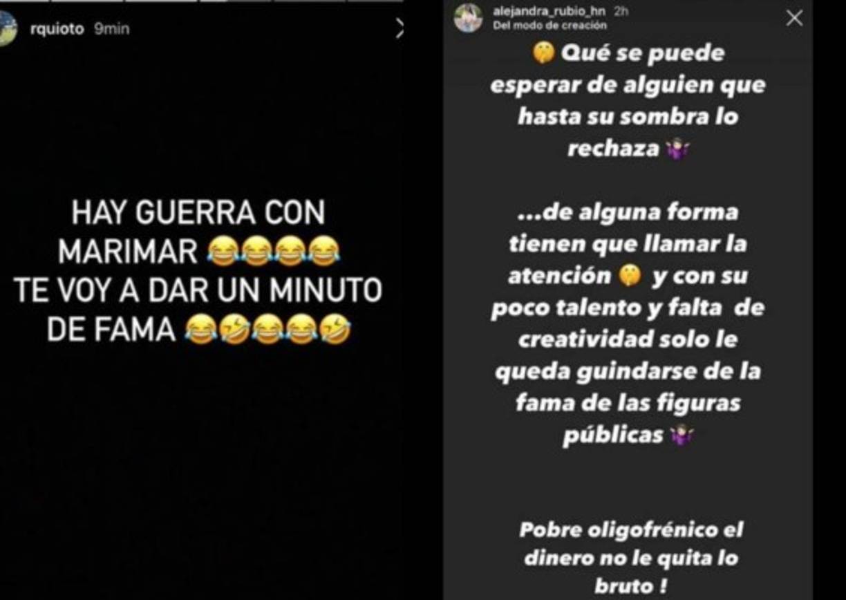 Desde entonces, hubo varios dimes y diretes entre ambos, y el deportista catracho hasta la llamó “Marimar” y “Abusadora”. La presentadora de Q’Hubo TV no se quedó callada ante los ataques de Quioto.