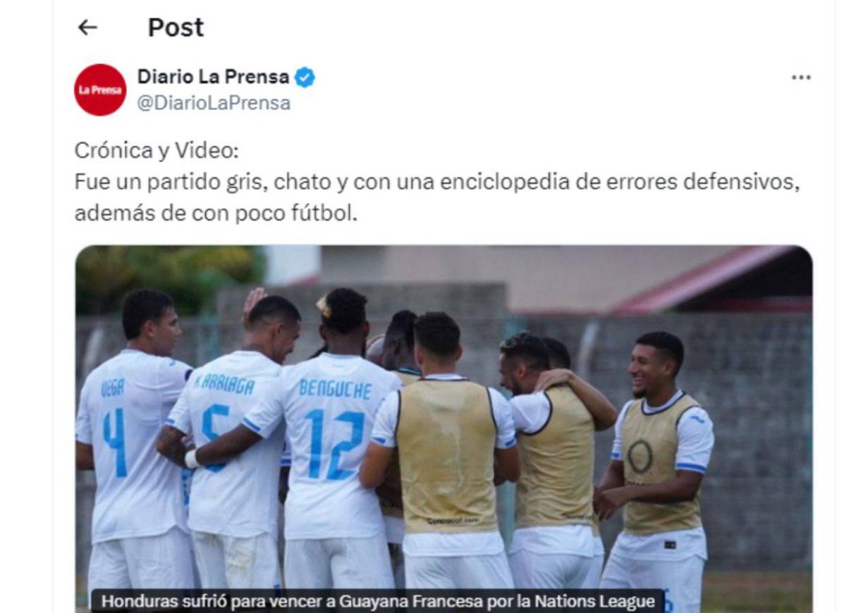 “Fue un partido gris, chato y con una enciclopedia de errores defensivos, además de con poco fútbol”, señalamos en Diario LA PRENSA, 