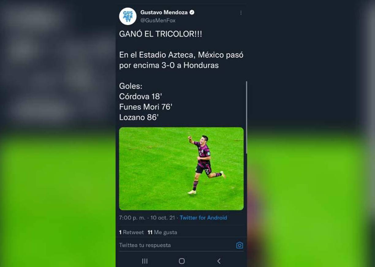 Gustavo Mendoza de Fox Sports.