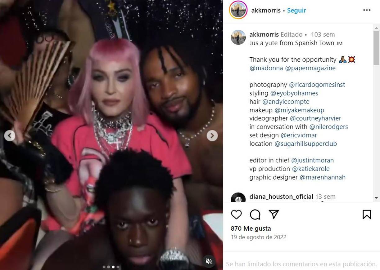 La sesión fotográfica, titulada <i>Madonna Is the Wildest Party Favor</i>, marcó el inicio de lo que ahora se ha convertido en una relación más seria. Después de este encuentro profesional no se les volvió a ver juntos hasta el 4 julio de 2024, cuando la artista sorprendió a sus seguidores al publicar una imagen de ambos en Instagram.
