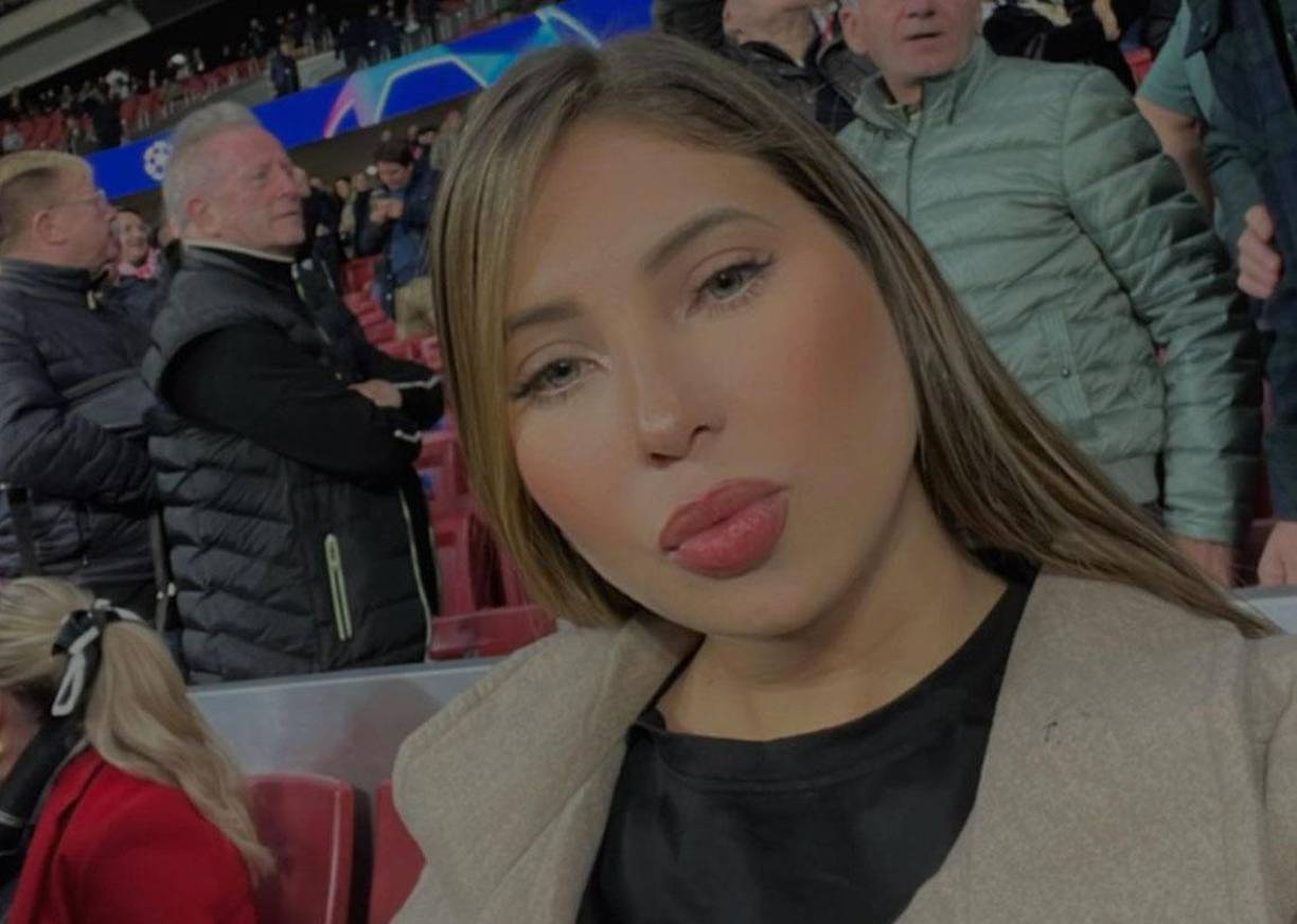 Annie presenció la actuación de su amado Luis Palma hace unos meses en el Atlético vs Celtic por la Champions.