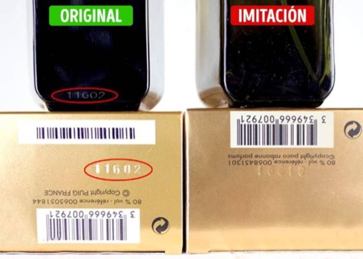 * Debe estar grabado en la parte inferior del frasco. (¡No pegado!)<br/>* En el perfume original coincide con el número en el fondo de la caja. Puede estar tanto grabado como impreso en la caja.