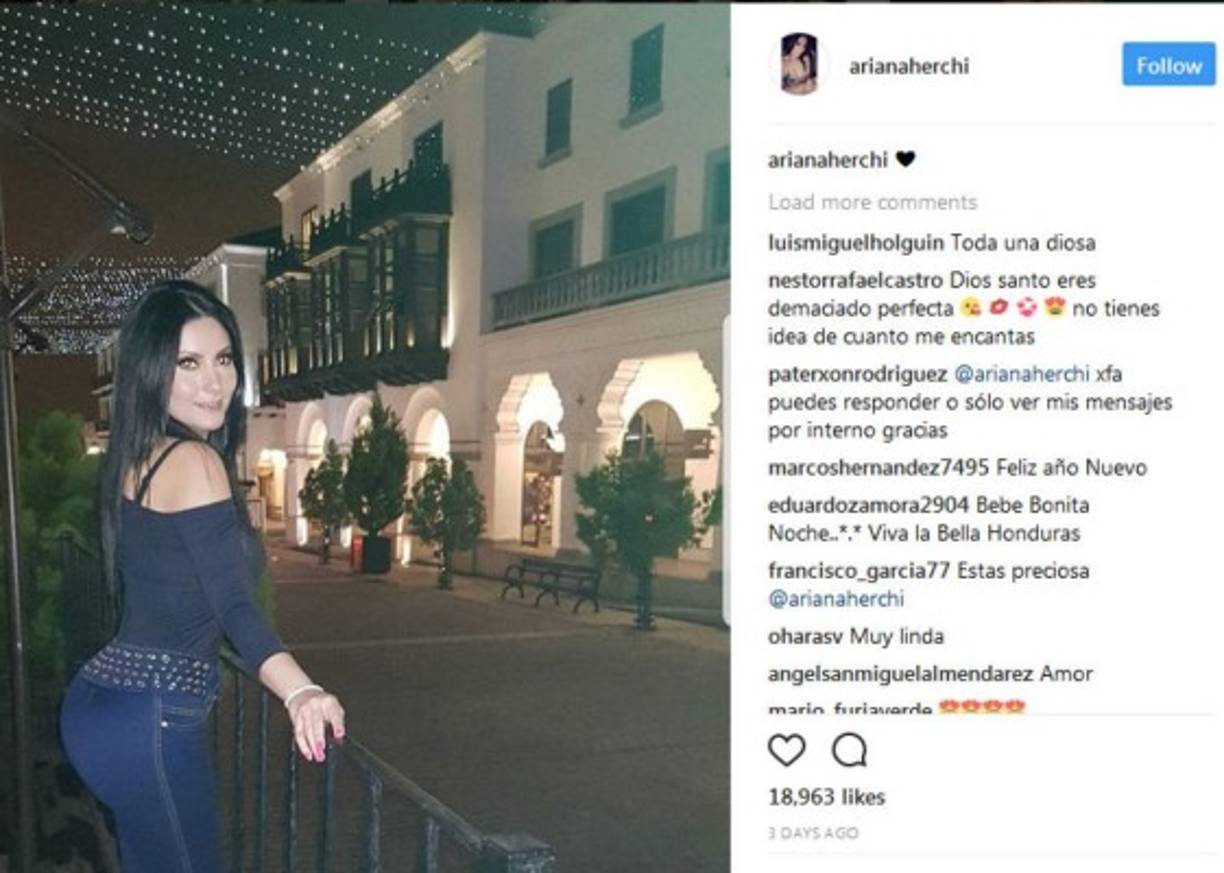 Ariana Herchi: La sexy hondureña la pasó a lo grande y decidió ir a Guatemala para recibir el 2018.