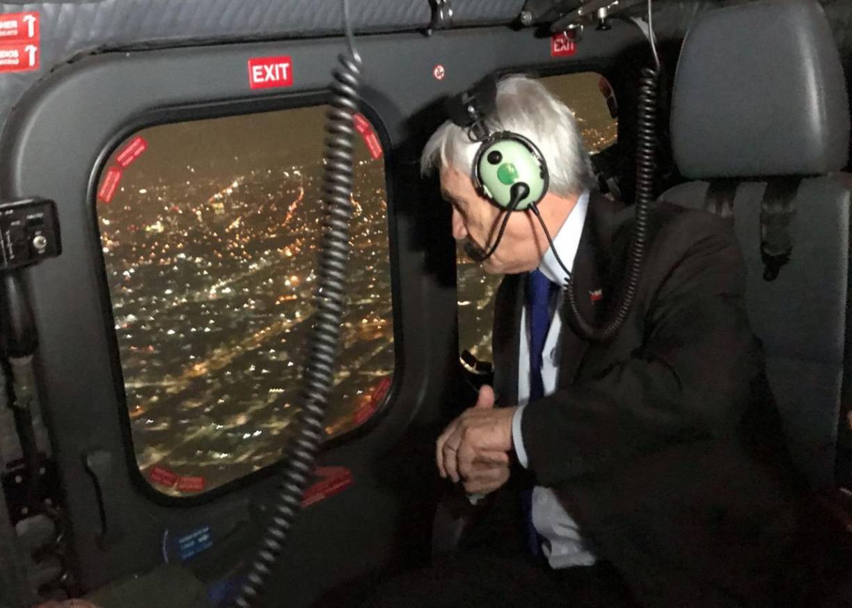 Sebastián Piñera viajaba junto a su hermana y otras tres personas. 