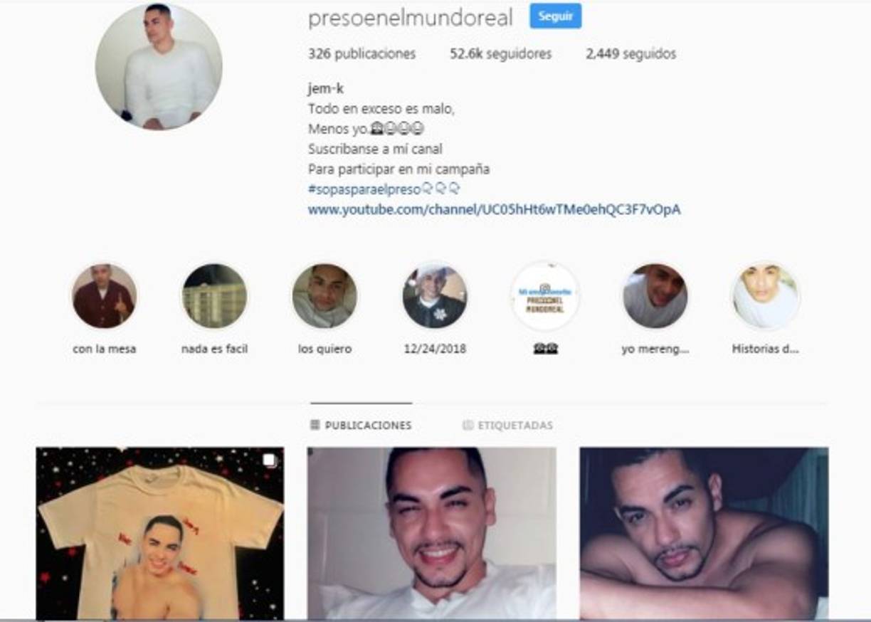 JEM-K tiene más de 93 mil seguidores en Instagram, las fotos y videos desde la cárcel sorprenden a sus seguidores.