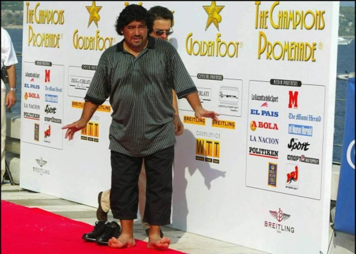 Maradona en Mónaco el 26 de agosto de 2003.