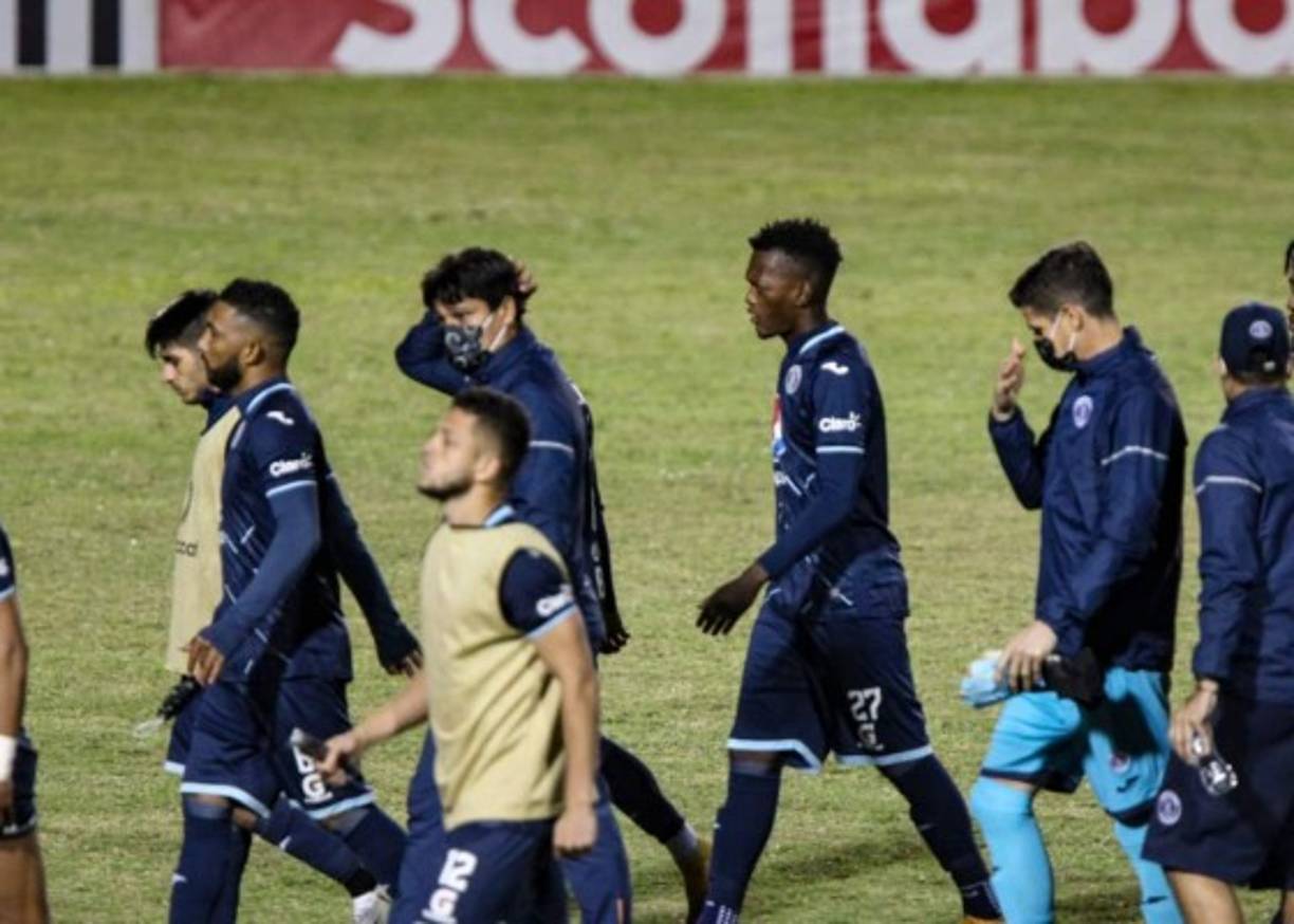 La tristeza y decepción en los rostros de los jugadores del Motagua.