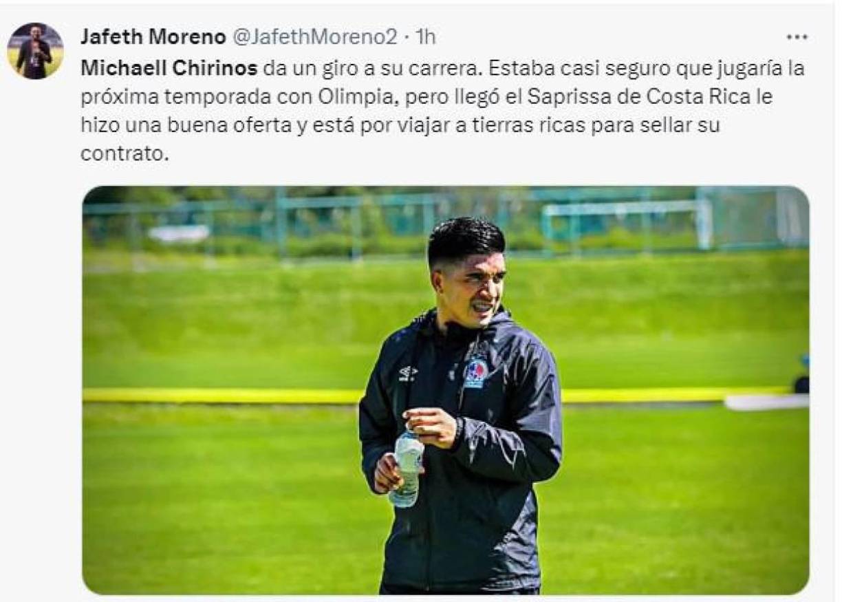 Jafeth Moreno, periodista de Diario La Prensa, explica el giro inesperado que dio el fichaje de Chirinos por el Saprissa, cuando era casi un hecho que iba a jugar con Olimpia.