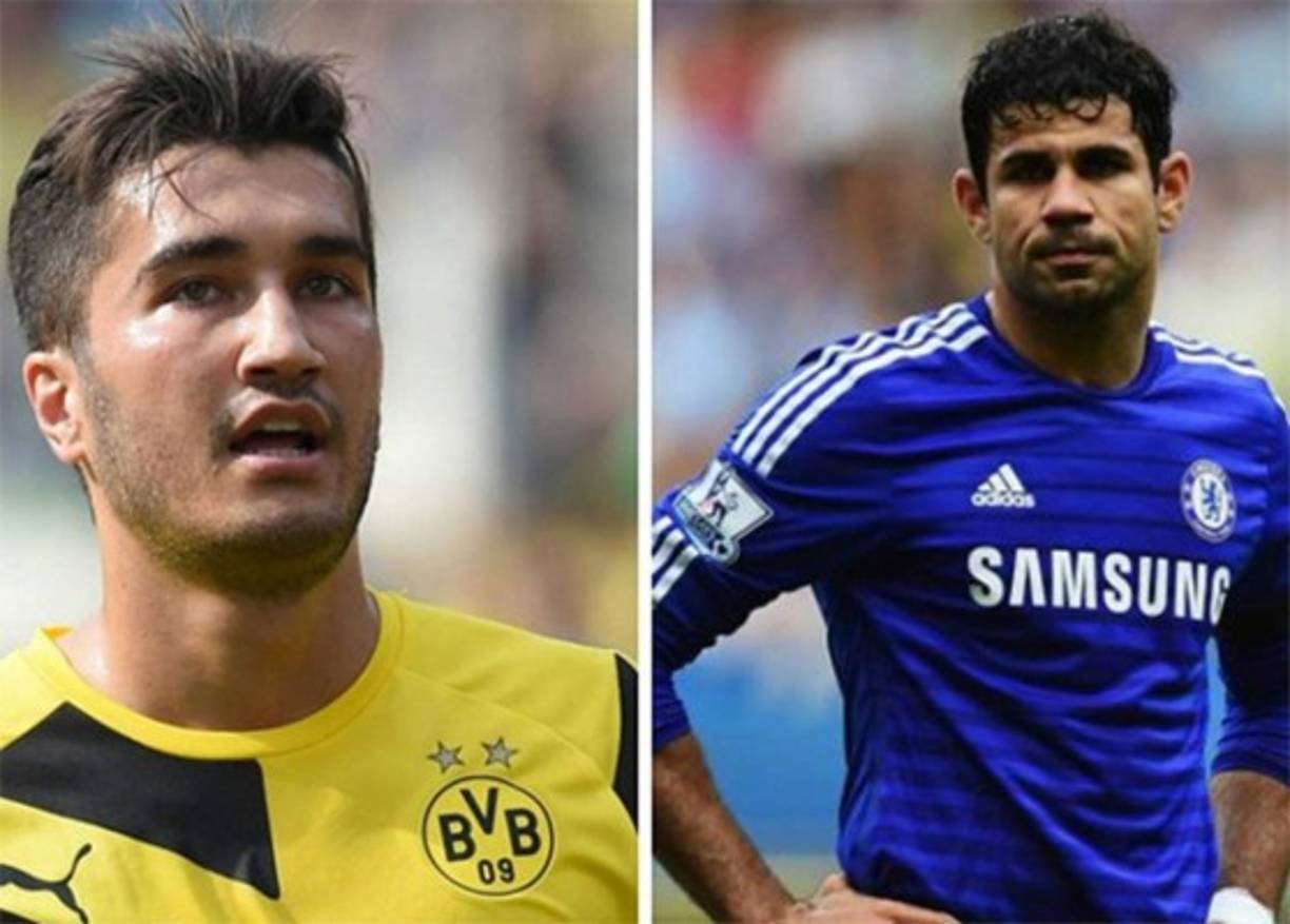 El turco Nuri Sahin y el hispano brasileño Diego Costa, 27 años.