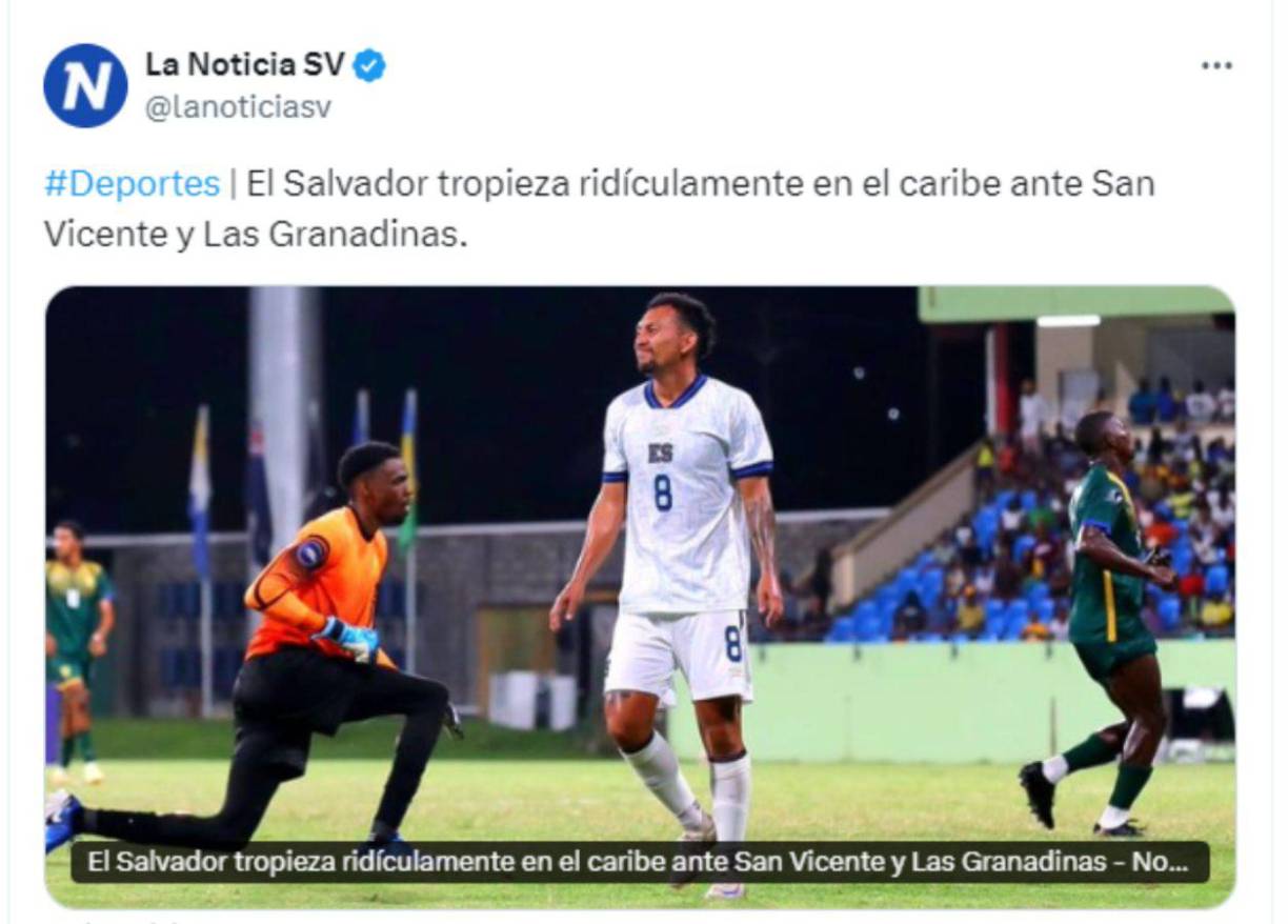”El Salvador tropieza ridículamente en el Caribe”, fue otro de los titulares de la prensa salvadoreña. 