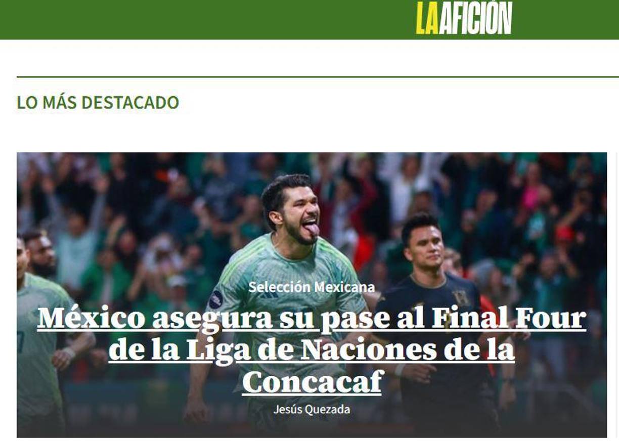La Afición resaltó la clasificación de la Selección de México a la Final Four.