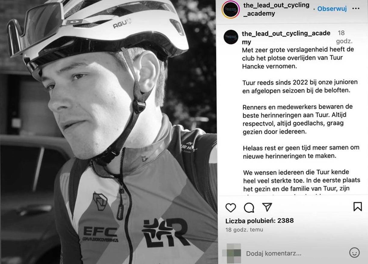 “Con gran tristeza el equipo informa de la muerte repentina de Tuur Hancke. Hancke corría con nuestro equipo junior desde 2022 y ésta era su última temporada en la categoría”, dice el comunicado.